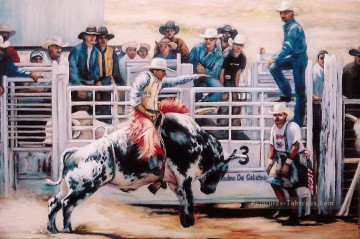 Bull Rider visionnage Peinture à l'huile